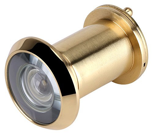 Visionneuse de Porte Grand Angle 220 degrés sécurité à Domicile Verre Optique Porte Grand Angle visionneuse Portes pour système de sécurité d'hôtel de Bureau(lumière dorée cuivrée),Visionneuse d,