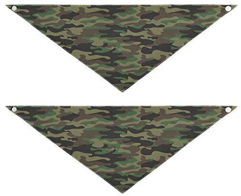 2 Stück Hundehalstuch, Militär-Tarnung, Camouflage, Haustier-Halstuch, waschbar, Dreieck-Lätzchen, Hundeschal, Urlaubszubehör für Welpen, Katzen, Hunde, klein