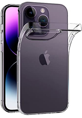 AICEK Compatible with Apple iPhone 14 Pro Case, Transparent Silicone Case for iPhone 14 Pro Cover Bumper Clear Case