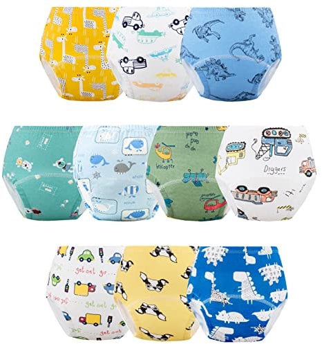 JackLoveBriefs Töpfchen-Trainingshose Baby Entzückende Tiermuster Trainingshosen Töpfchen Unterwäsche Kleinkinder 3-4 Jahre,Gr.M,Mehrfarbig,Packung mit 10