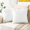 Artscope 2er Set Wolle Kissenbezüge Weicher Plüsch Kurzer Wollsamt Dekokissenbezuge Luxuriöses Sofakissen Europäische Kissenhülle für Sofa Schlafzimmer Geometrische Reines Weiß, 65x65cm