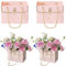 RANRAO 4Pcs Flower Paper Gift Box with Handle, Waterproof Bouquet Paper Wrapping Bags, Portable Handy Flower Gift Bag for Flower Plant Decor