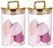Apothekerglas aus Acryl, mittelgroß, mit goldfarbenem luftdichtem Deckel, ideal als dekorative Behälter für Muscheln, Badesalz, Getreide, Wattebausch, Zahnseide, 2 Stück