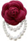 IMINI Brosche aus Wolle, Kamelie, Blume, Perlen, Quaste, Stoff, Blumen, klassisch für Hochzeit, Party, Tanz, Bankett, für Damen, elegante Anstecknadeln, rot
