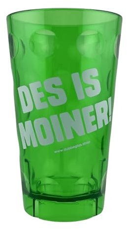 Pfalz Schorle Edition DES IS MOINER! Dubbebecher 0,5 Liter aus Plastik (Grün) - Pfälzer Dubbeglas aus Kunststoff (Polycarbonat)