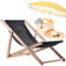 KADAX Liegestuhl, Strandstuhl aus Holz, Sonnenliege bis 120kg, Liege aus Buchenholz, Holzklappstühle, Strandliege, Klappliege für Strand, Holz-Liegestuhl (Graphit)