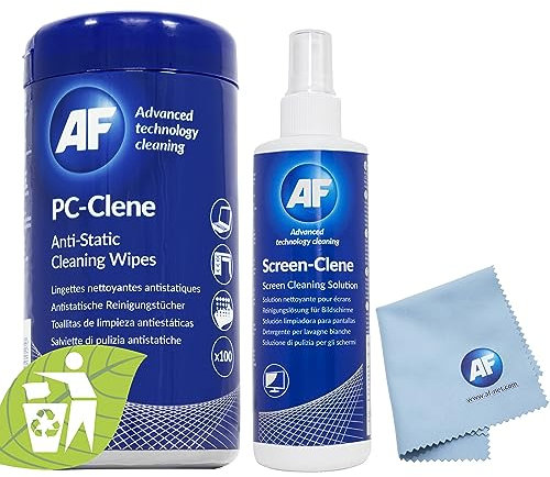 AF PC/Laptop Cleaning Kit - Screen Cleaning Solution Spray, Cloth, Keyboard & Surface Wipes