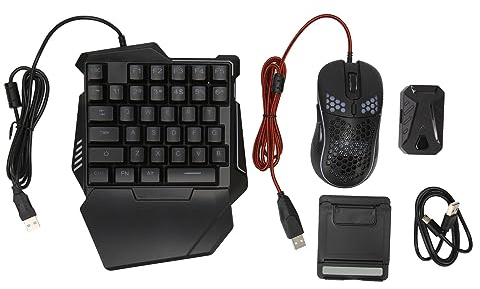 RGB-Tastatur- und Maus-Konverter-Set, Gaming-Tastatur-Maus-Konverter für, Plug-and-Play, Kompatibel mit PUBG Mobile Fire