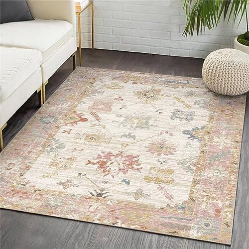 AU-SHTANG Grand Tapis de Salon Tapis Rose pâle Qui ne se décolore Pas Tapis antisalissure insonorisé occasionneltapis antiderapant,Rose pâle,180 x 240 cm