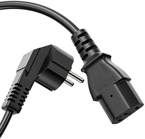 Perfect Stromkabel Kaltgerätekabel 3 Polig, 3,0m, Stecker Netzstecker Schutzkontakt auf Kaltgerätekupplung C13 Buchse, Strom Kabel Netzkabel Netzteil für Monitor PC Drucker, Schwarz