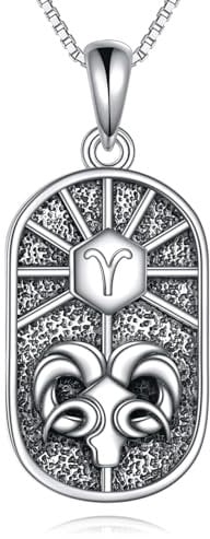 YAFEINI Sternzeichen Widder Kette Damen 925 Sterling Silber Widder Konstellation Anhänger Halskette Schmuck Geschenk Astrologie Horoskop