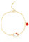Hello Kitty Sanrio Womens Bracelet 6.5''+1'' Official License, 14kt Gold Flash-Plated Sterling Silver Bracelet