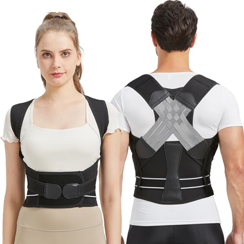 BraceTop Rücken Geradehalter Haltungskorrektur Rücken Damen und Herren, Leicht Atmungsaktiv Bandage Rückenstütze Schultergurt, Rückenstützgürtel für Rücken Schmerzen Liendern