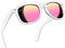 Joopin Occhiali da Sole a Specchio Donna Uomo Polarizzati Classici Quadrati UV400 Protezione per Guida Pesca Guidare Golf Retrò Anni 80 Design (Specchiati Rosa/Montatura Bianca)