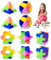 Pourbibi Radiergummi Kinder, 10 Stück Würfelpuzzle Eraser, Mitgebsel Kindergeburtstag 7 8 9 10 jahre, Würfelpuzzle Eraser Tombola Preise, Partygeschenke oder Geburtstagsgeschenk für Kinder
