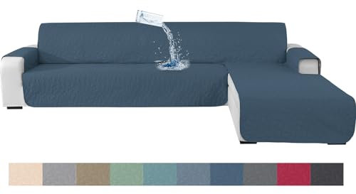 Ystyle Housse De Canapé d'angle 3 Places, Protege Canape Angle Impermeable, Housse Canape d'angle avec Accoudoirs, Couvre Canapé d'angle, Protection Canapé d'angle (255cm, Bleu Berlinois)