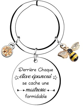 YUANSI Merci Maitresse, Porte Clef Maitresse, Maitresse d'école Maternelle Professeur,Cadeau Maitresse Noel Pâques (1)