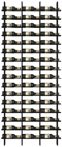 amhricho Estante De Vino Montado En La Pared, Unidad De Barra Flotante Estante De Exhibición De Botellas De Licor, 16 Filas De Bastidores De Botellas De Vino（48-80 Botella） (3 Column)