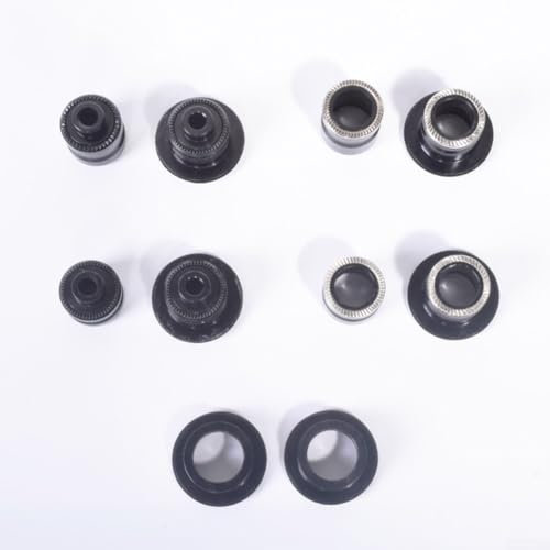 Schnellspanner-Adapter für Steckachse, Endkappe, schwarz, Vorderradnabe M9 auf 15 mm, Hinterradnabe M10 auf 12 mm (12 x 142 mm)