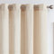 TOPICK Linen Curtains for Living Room 63 inches Long Taupe Striped Drop Light Filtering Eyelet Curtains for Bedroom Window Decoration 2 Panels