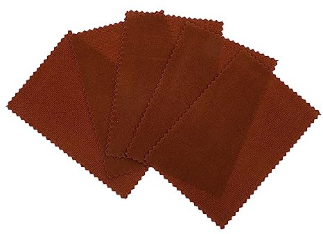 HONMEET 50 Stück Schere Abwischen Scherenputztuch Professionelles Poliertuch Brillenputztücher Reiniger Wischtücher Für Schmuck Reinigungstücher Für Mikrofasertücher Polieren Brown Stoff