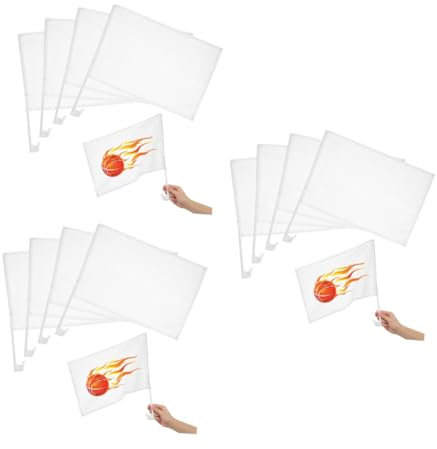 SOLUSTRE 12 Stk Autodekoration Flaggen selber machen leere Sublimationsfahnen DIY Autofahne Handgehaltene Flagge übereinstimmende Signalflaggen handschwenkende Fahnen Plastik