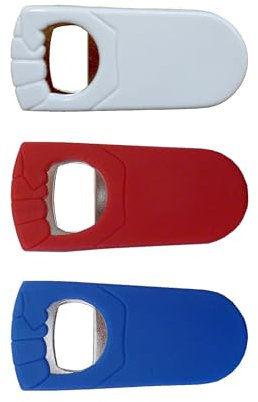 3x Flaschenöffner / mit Wiederverschluss und Faust-Abbildung / 3 Farben