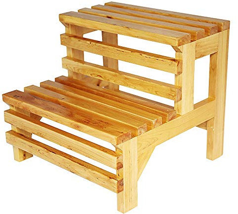 XCHSXYL Holzhocker, stabile Holzleiter, multifunktionale Holzleiter, luftverdickte Bibliothekstreppe, tragbare leichte Leiter, Gartenwerkzeugleiter, Dachbodenleiter