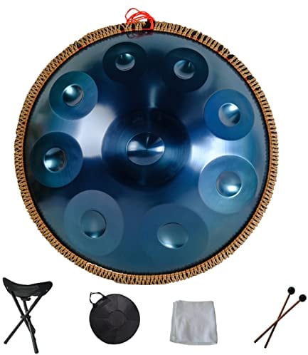 Profi 9 10 12 14 Noten Stahl Handpan Schlagzeug Set mit Reisetasche und Schlägeln ideal für Meditation Yoga und Zen-Musik