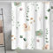 EZESO Tenda da doccia floreale, tenda da doccia in tessuto di poliestere lavabile con 12 ganci in plastica, 180 x 200 cm, tenda da bagno ispessita per bagno, hotel, dormitorio