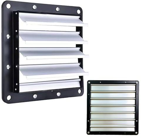 Metal Gravity Louvre Grille Flap Air Vent Shutter for Industrial Commercial Fans (8 /270mm x 270mm)