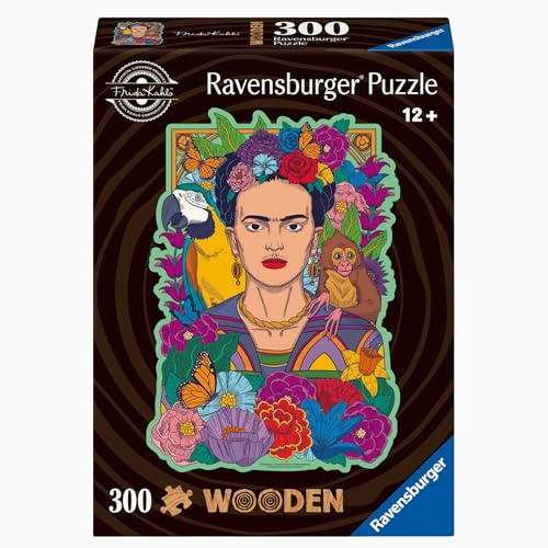 Ravensburger WOODEN Puzzle - Frida Kahlo - konturgeformtes Holzpuzzle mit 300 Teilen: WOODEN Puzzle