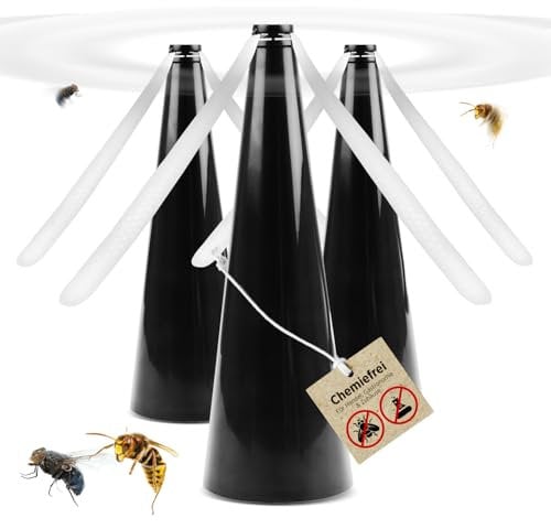 H+H Fliegenwedler 3 STK. | Insekten Ventilator | Mückenventilator Tisch | Fliegenvertreiber draußen | Fliegenabwehr Tischventilator | Fliegenventilator | Wespenventilator | Fliegenschreck Terrasse