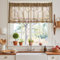 Vangao Voile Scheibengardinen Modern Braun Gestickt Bistrogadine 1er Set 140Bx40Hcm Landhaus Wohnwagen Gardinen kurz Küchengardinen mit Stangendurchzug für küchen Wohnzimmer Halbtransparent