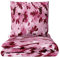 Leonado Vicenti Feinbiber Bettwäsche mit Blumenmuster in Rosa & Bordeaux 155x220 cm + 80x80 cm Kissenbezug mit verdecktem Reißverschluss