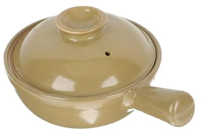 BIBTOO Terracotta Casserole Home Casserole Ceramic Stock Pot Hot Pot Casserole Earthenware Pot Soup Ceramic Pan with Lid Multi-functional Stewing Pot Clay Individual Stone Pot Household