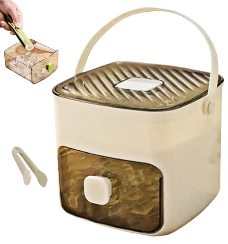 Eiswürfelmaschine mit Druck, kleine Eismaschine, 48 Fächer, multifunktional, mit Schnellverschlussgriff, wiederverwendbares Eis für Kaffee, Cocktails und Saft