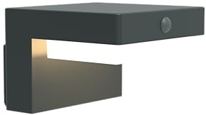 BOLD LED Solar-Wandleuchte mit Bewegungsmelder IP44 Außenleuchte Gun Grey | Solarlampe mit PIR-Sensor, 180 lm, USB-C & Solar Ladung, 2000 mAh Akku, Garten & Terrasse, 3000K Warmweiß, Aluminium