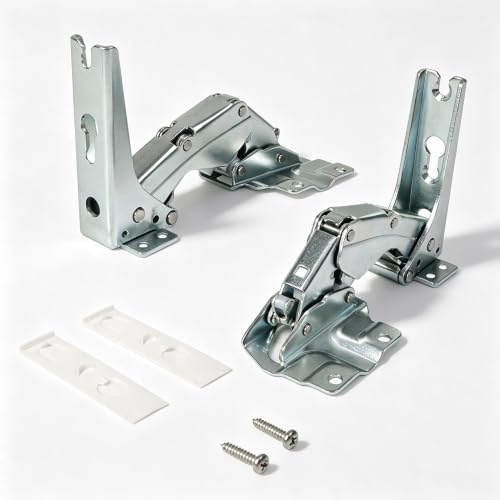 2 Kühlschrank Scharniere Set Oben Unten für Kühlschrank Gefrierschrank | Türscharnier Set Passend für Bosch/Siemens 00481147/481147, Flachscharnier Schleppscharnier für Neff, Miele, Constructa, AEG