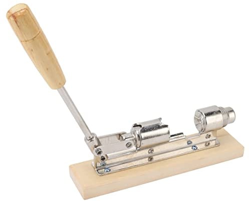 Vvikizy Strumento per Schiaccianoci da Tavolo in Metallo, Morsetto/supporto Regolabile per Noci e Aprinoci, Risparmio di Manodopera, Facile per L'uso Domestico, Base in Legno di Faggio