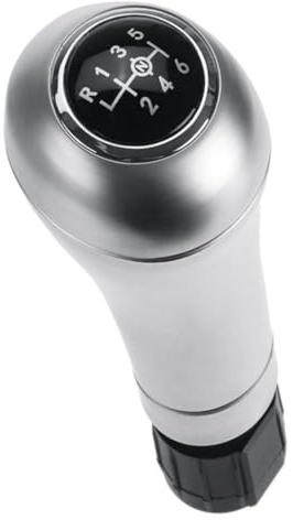 Schaltknauf for Mercedes W204, W212 und X204, 6-Gang, Silber/Schwarz