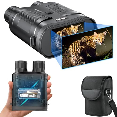 Dowesyeen - Dispositivo di visione notturna, con visione notturna, 3, 4 K, HD, 1080P, visore, 6000 mAh, ricaricabile, binocolo a infrarossi, per caccia, osservazione degli animali, campeggio