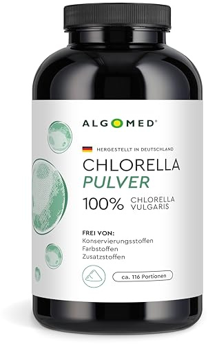 Algomed ® Chlorella Pulver - 3000 mg pro Tagesdosis - Kurpackung | 350g - Chlorella direkt vom Hersteller - 100% natürlich angebaut in Deutschland - ca. 116 Tagesportionen