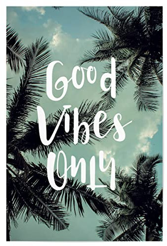 artboxONE Poster 30x20 cm Typografie Good Vibes Only! hochwertiger Design Kunstdruck - Bild Good Himmel only