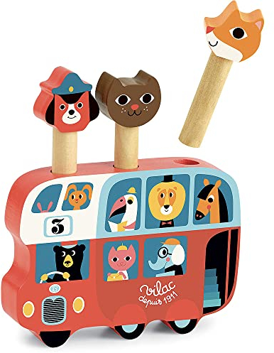 VILAC - jouet en bois laqué pour enfant - Jeux d'éveil - Pop-up autobus Ingela P.Arrhenius - 7751