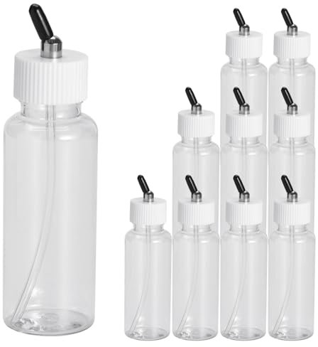 10 x Airbrush 80 CC Kunststoff Flasche Gläser Deckel für Dual Action Airbrush Siphon Feed Air Bürste
