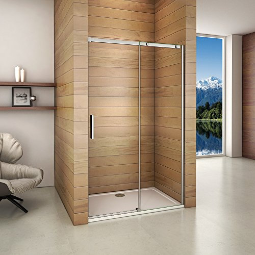 Porte de douche 140x195cm coulissante en niche modèle de Loution