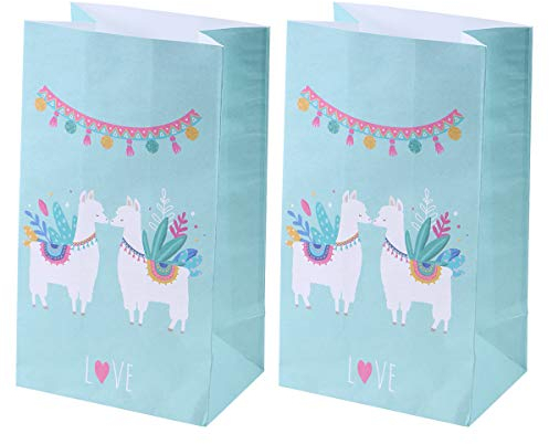 Amosfun Papiertüten aus Kraftpapier, Alpaka, quadratisch, 21 x 13 x 8 cm, 12 Stück