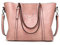 AINUOEY Femme Sac a Main Sacs à Bandouliere Portés épaule Feminin Cabas Original PU Cuir 76612 1pc ensemble Rose