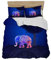Elefant 3D Print Bettwäsche Set 3 teilig 155x220cm + 80x80cm Indischen Ethnischen Stil Mandala Blumen Bettbezug Boho Exotic Weiche Microfaser Betten Set mit 2 Kissenbezug, Bunt, Reißverschluss